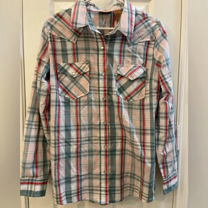 Wrangler - Women's Essential Long Sleeve‎ Plaid Western Snap Top - LWE520M